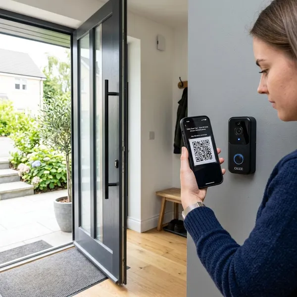 QR-code scannen met je Calex deurbel