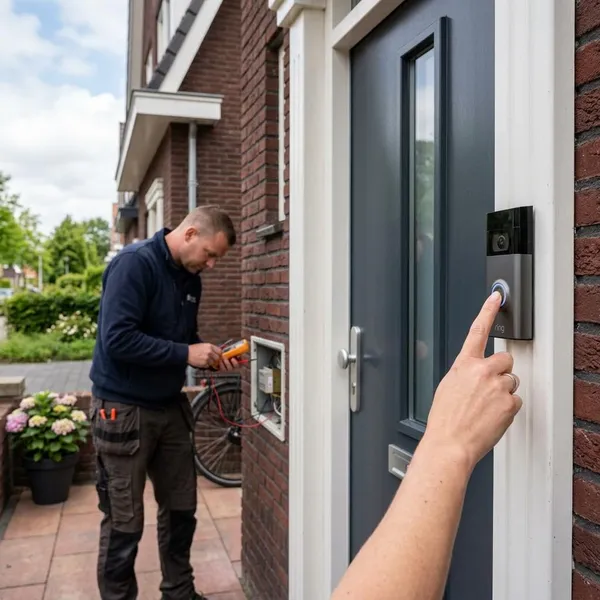 deurbel testen met knop ontvanger en voeding