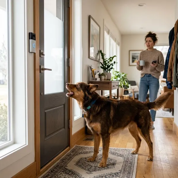 hond blaft bij deurbel
